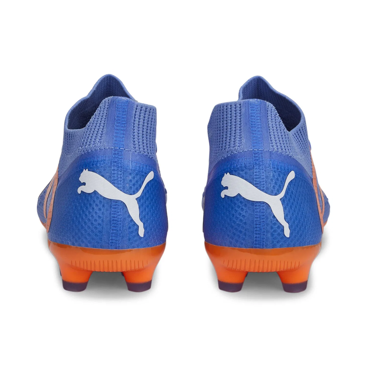 Детские футбольные бутсы для мальчиков с системой FUZIONFIT, модель Futura Fg/Ag Jr Match PUMA, Blue Glimmer White Ultra Orange — фото 2