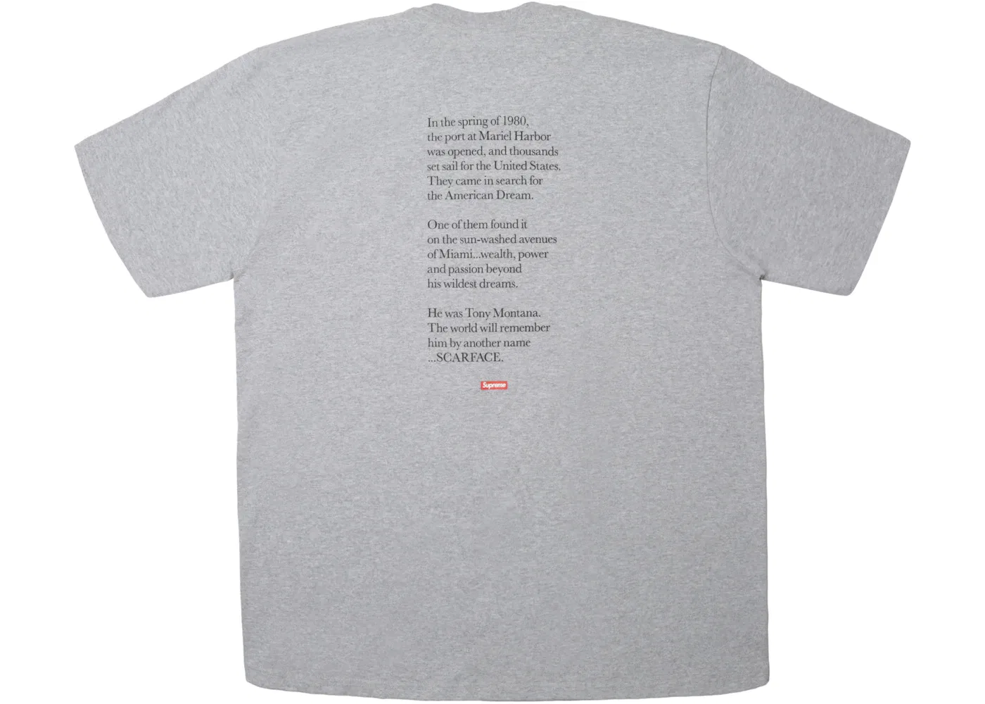 Мужская футболка с принтом Supreme Scarface Shower Tee, Heather Grey — фото 2