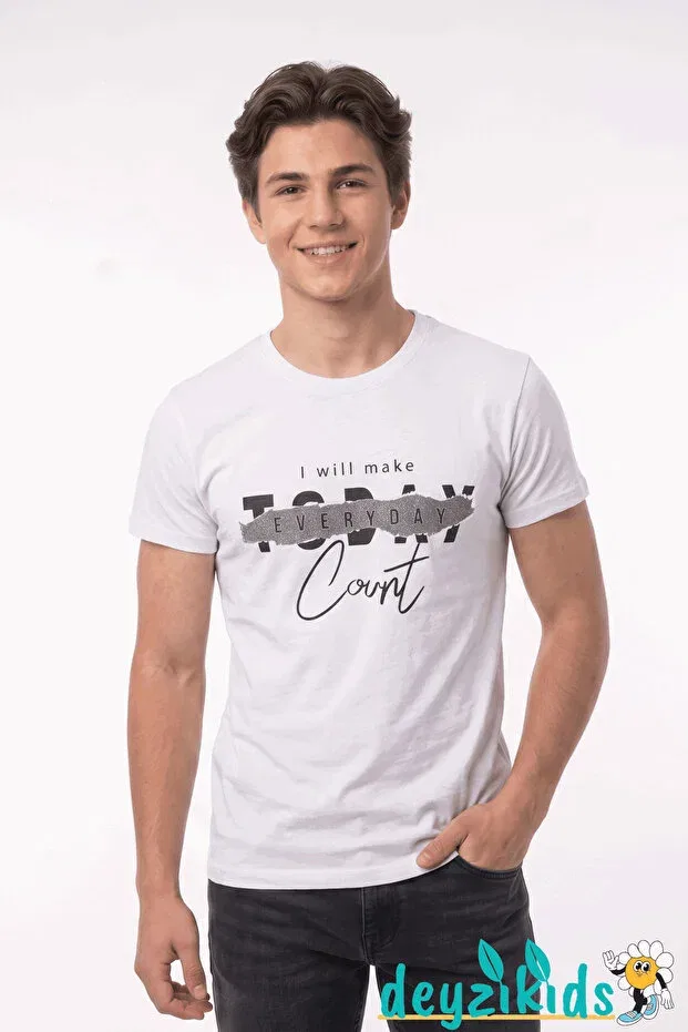 Детская футболка с принтом Today Everyday Printed T-Shirt Deyzikids, White — фото 2