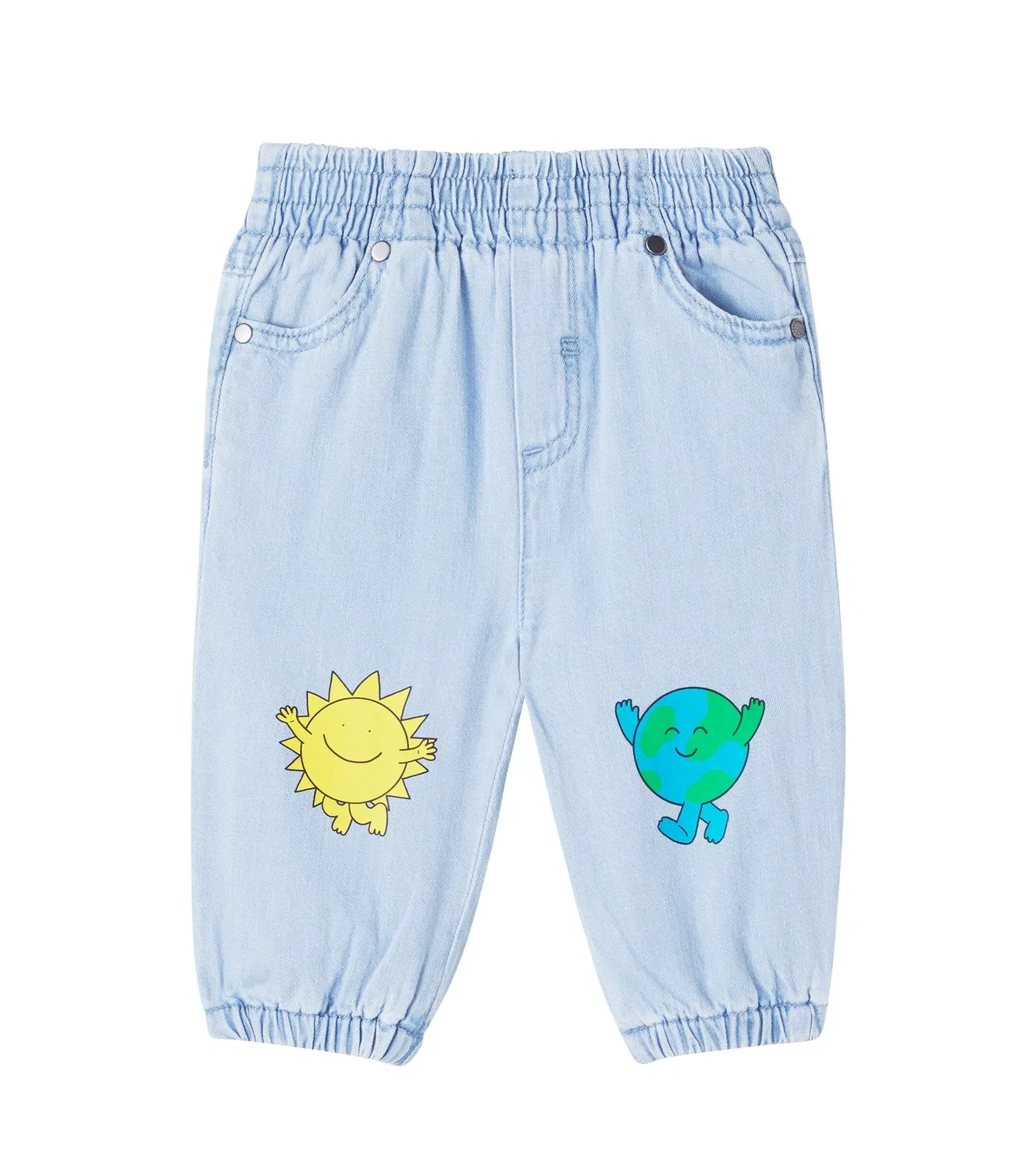 Детские джинсы с принтом Stella Mccartney Kids, синий