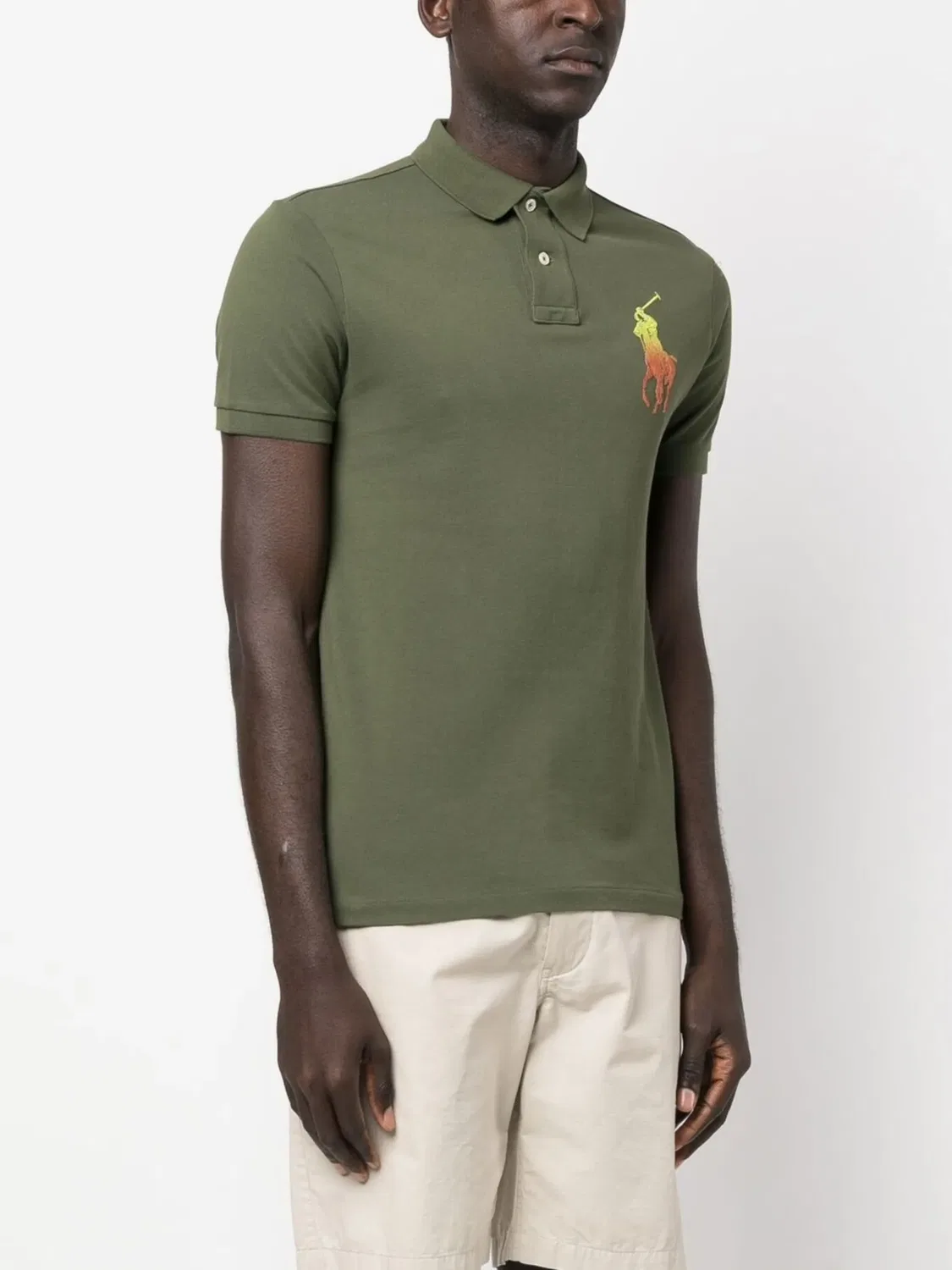 Рубашка поло с короткими рукавами и вышитым логотипом Polo Ralph Lauren, зеленый — фото 3