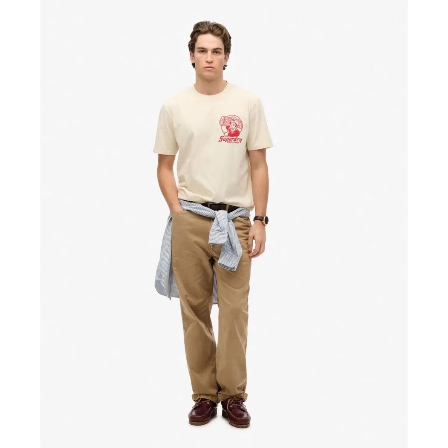 Мужская хлопковая футболка Loose Trade Tools Superdry, Weiß — фото 2