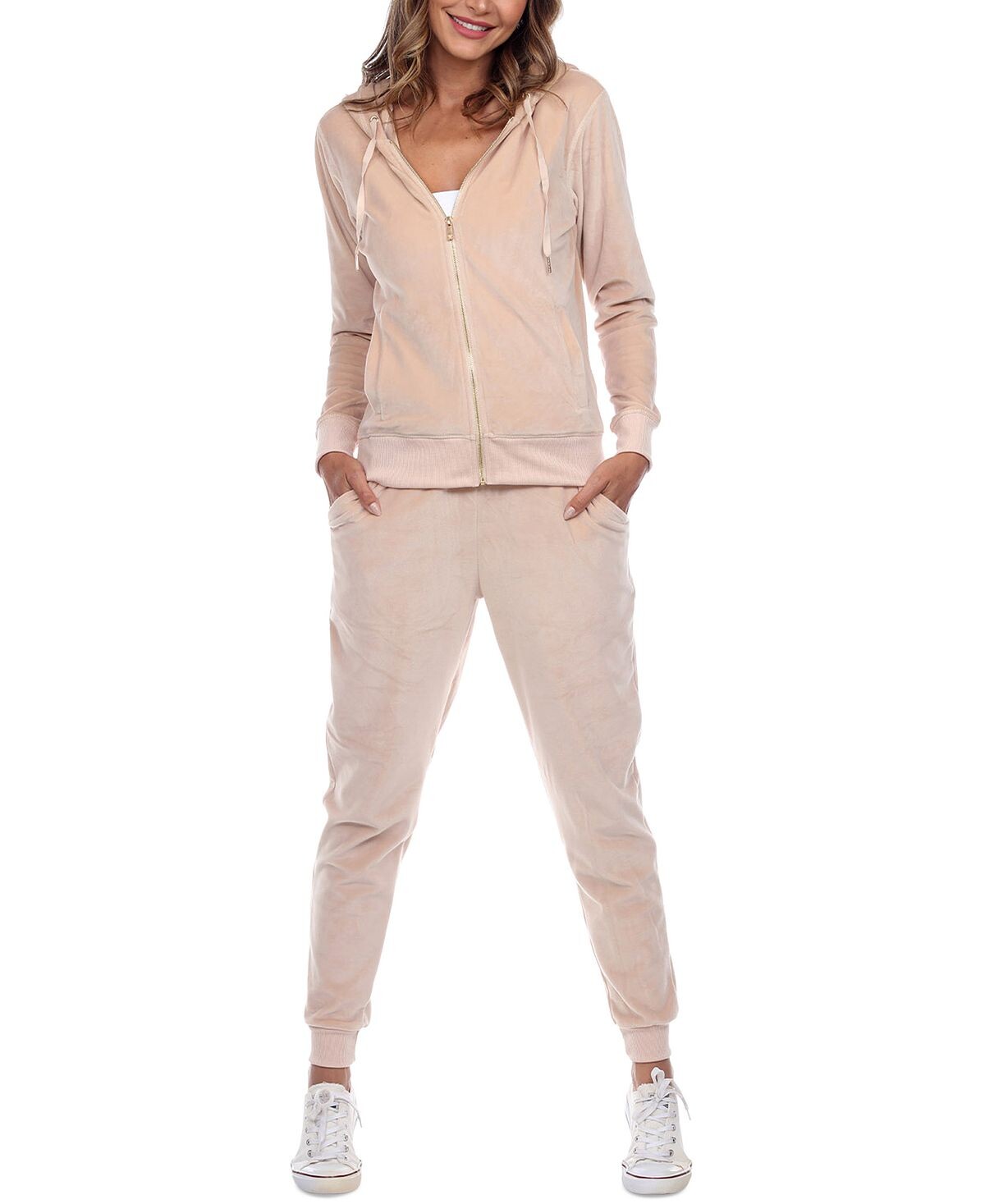 

Женский велюровый спортивный костюм loungewear 2pc set White Mark, бежевый