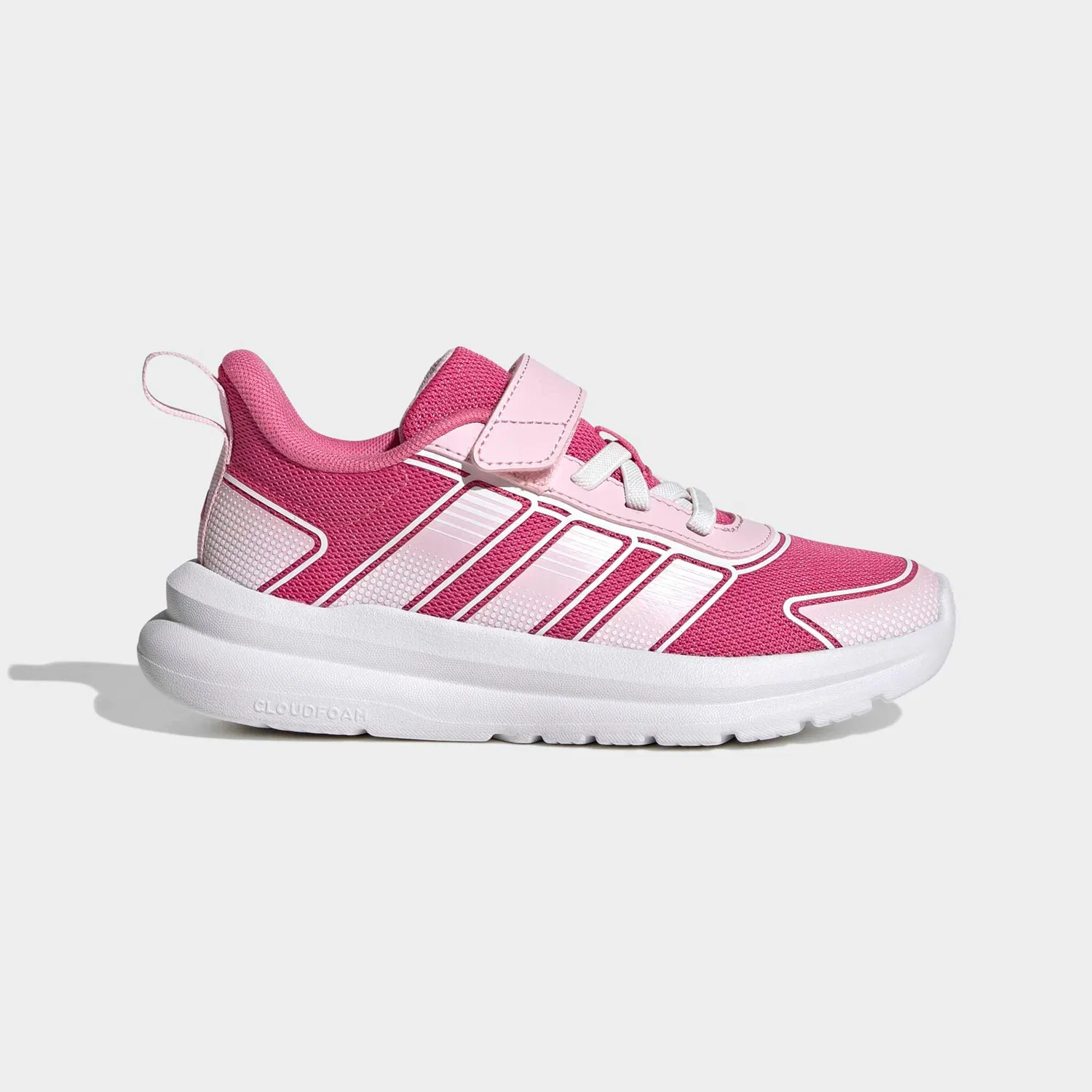 Детские кроссовки с эластичными шнурками и липучкой Adidas Sportswear, Pink Fusion/Clear Pink/Ftwr White — фото 2