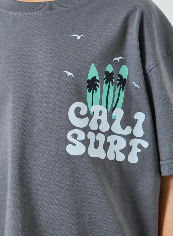 Styli Футболка с принтом Cali Surf для мальчиков, серый — фото 4