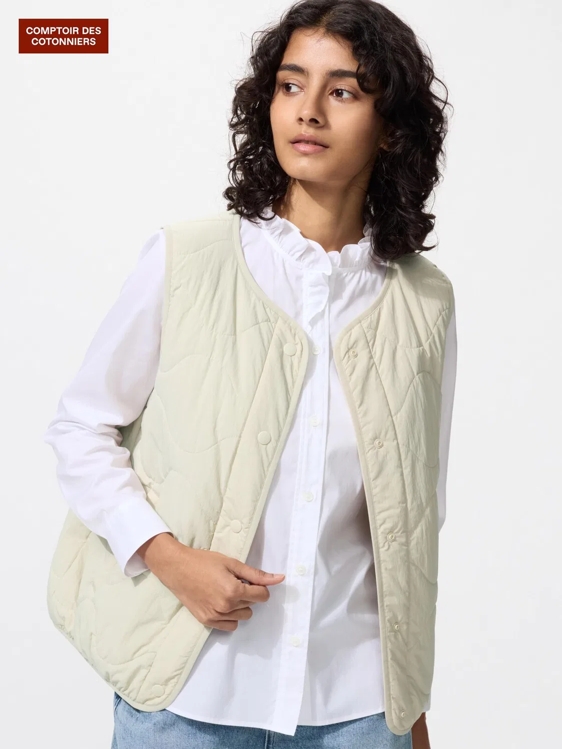 Жилет Uniqlo, утепленный, натуральный