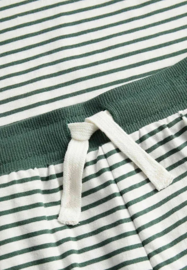 Пижамный комплект из хлопка Striped badge set Marks & Spencer, Green Mix, зеленый — фото 3