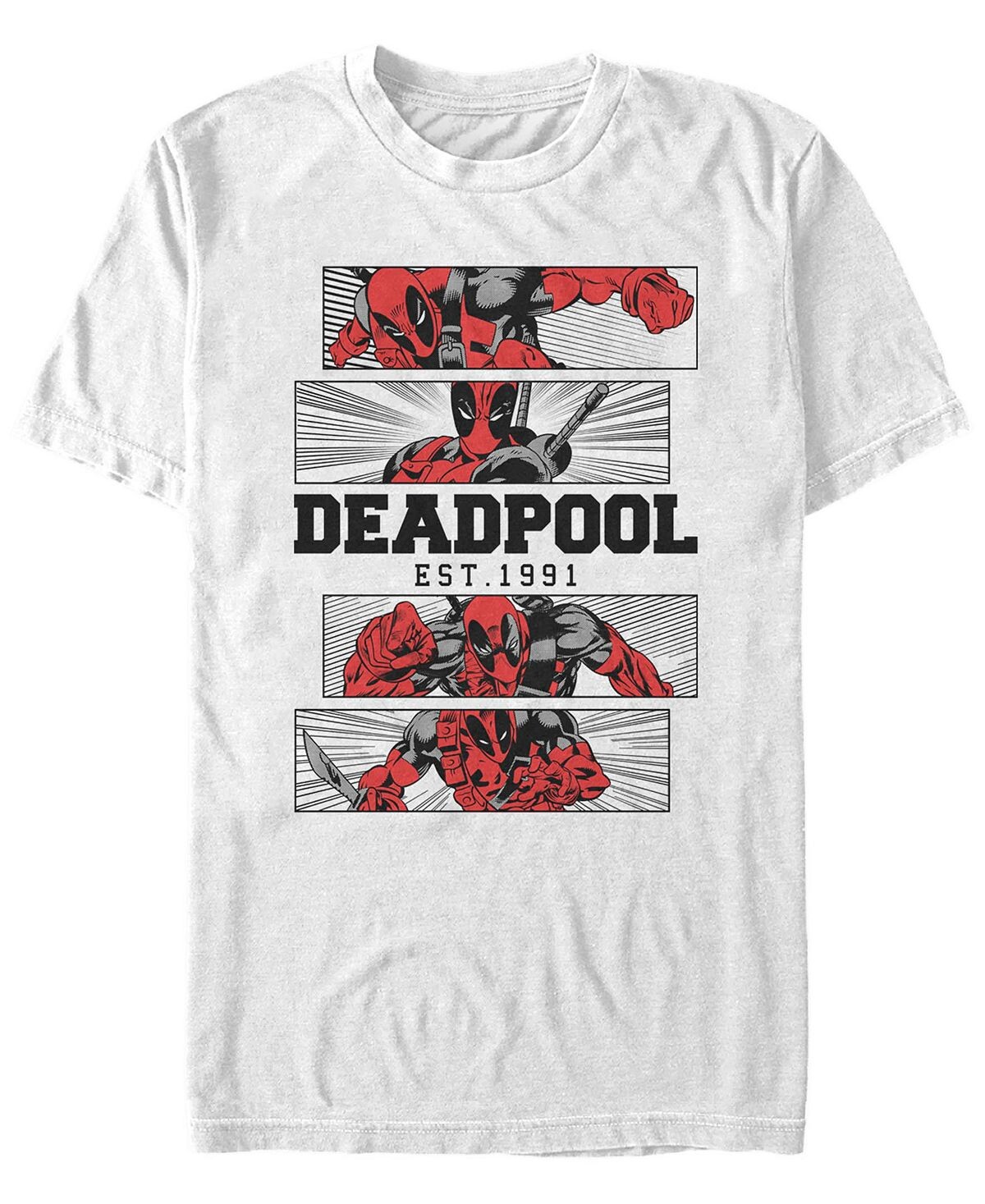 

Мужская футболка с коротким рукавом deadpool 4 panel 2 tone Fifth Sun, белый