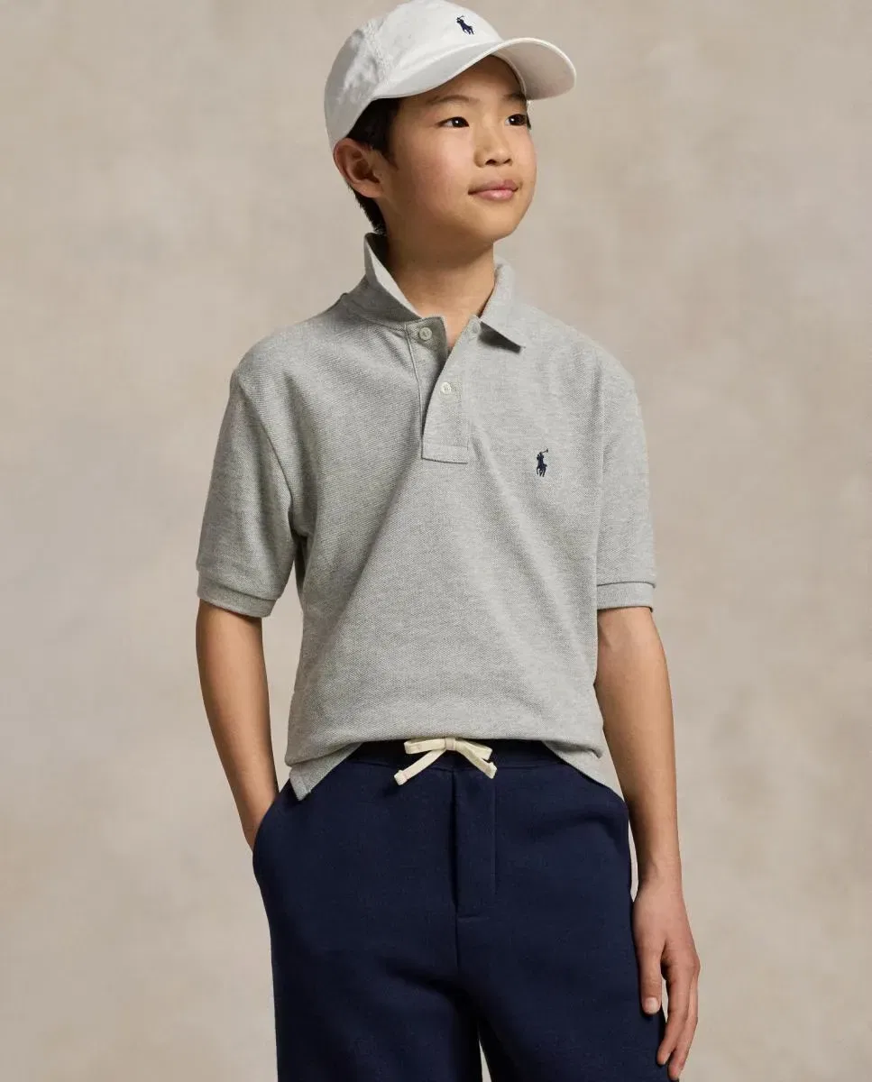 Детское поло для мальчиков из хлопкового пике Polo Ralph Lauren, Gris