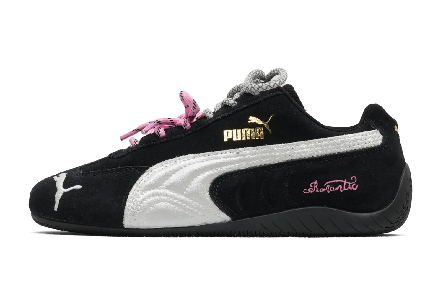 

PUMA Скоростные коты противоскользящие износостойкие низкие кеды унисекс черный белый розовый, цвет Black White Pink