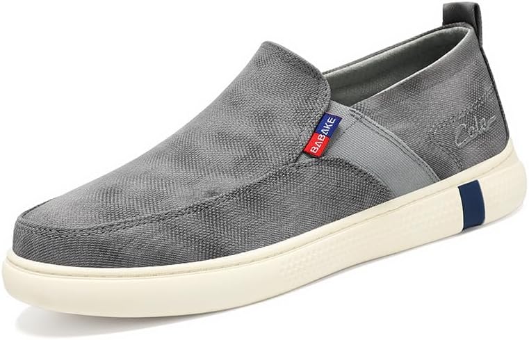 

Мужские летние слипоны, дышащие повседневные лоферы для мужчин, удобные легкие прогулочные туфли с мягкой подошвой, нескользящие кроссовки для повседневного ношения на улице Qacksv, серый