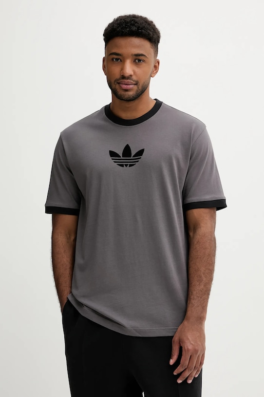 

Хлопковая футболка оверсайз Tee Adidas Originals, серый