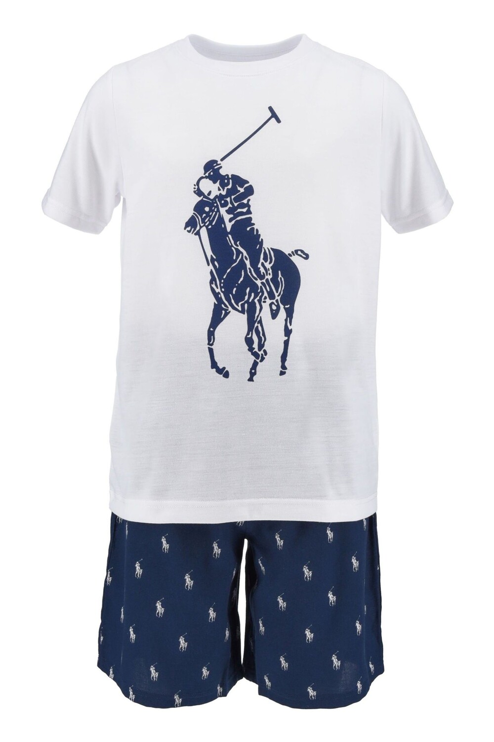

Темно-синяя пижама с короткими рукавами Polo Ralph Lauren, синий