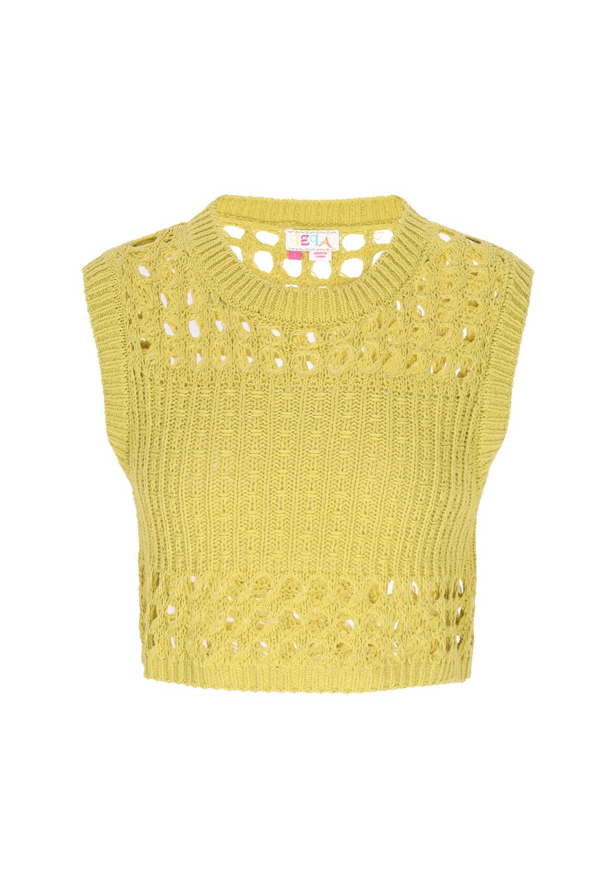 

Вязаный топ IZIA, цвет Light yellow