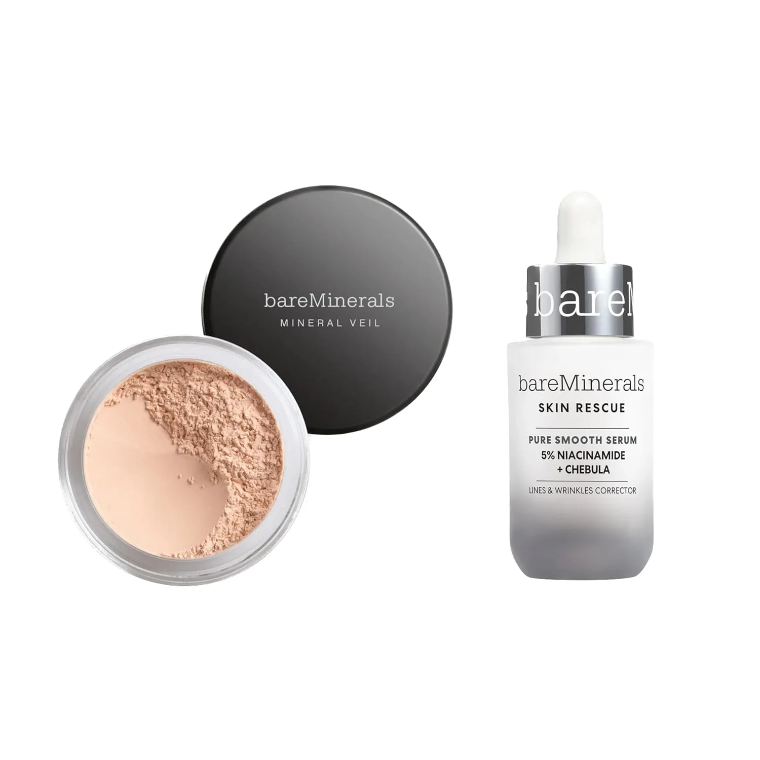 bareMinerals Skin Rescue Pure Smooth Face Serum + Mineral Veil Setting Powder Bundle