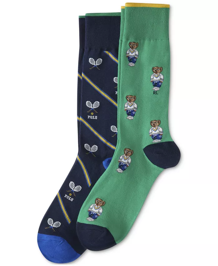 

Мужские носки Athletic Club Mini Bear Slack, 2 пары Polo Ralph Lauren, зеленый