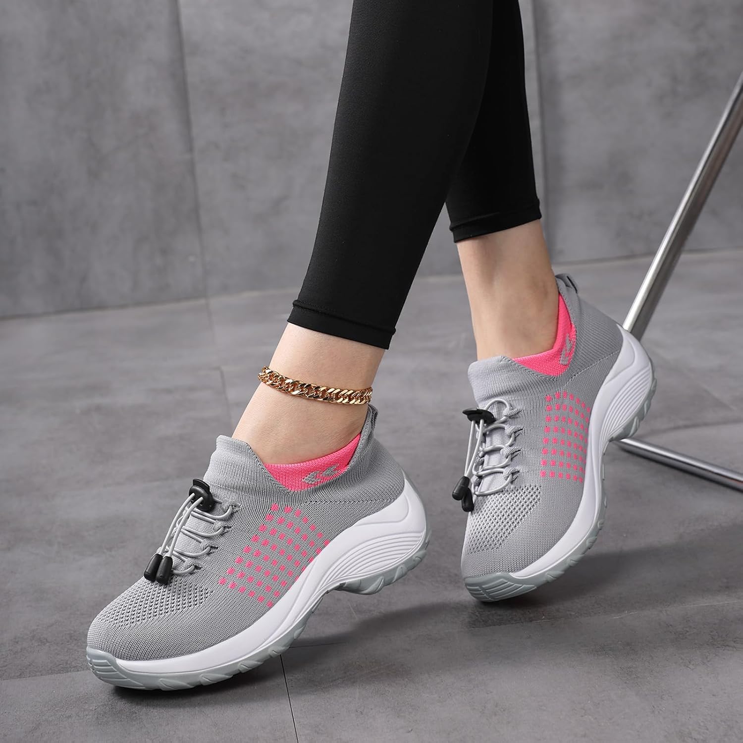 Комфортная обувь Orthowear для женщин и мужчин, ортопедические кроссовки, модная обувь Comfortwear, ортопедическая обувь для женщин, удобная при плантарном фасциите, с воздушной подушкой, дышащие, с мягкой амортизацией Kvotuu, серый — фото 2