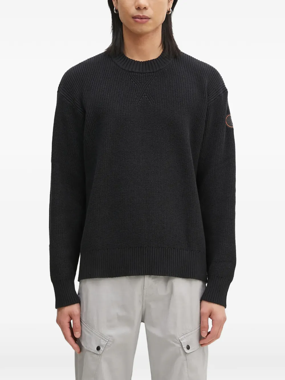 

Свитер с круглым вырезом и нашивкой с логотипом Napapijri, черный