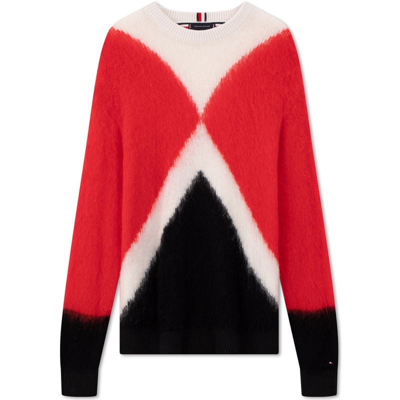 

Свитер из трикотажной ткани Unisex Tommy Hilfiger, красный/белый/мультиколор