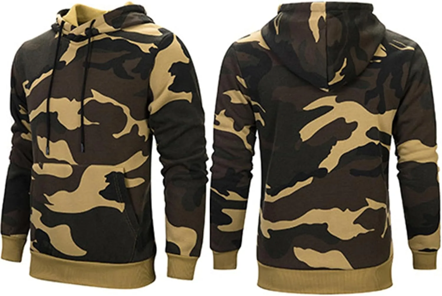 Мужская толстовка с капюшоном Camouflage и карманом-кенгуру — фото 4