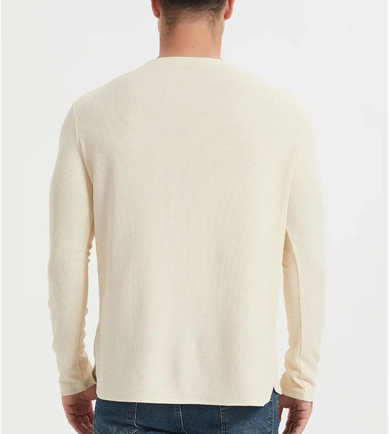 Мужской свитер из мериносовой шерсти, теплый, с длинными рукавами — фото 3