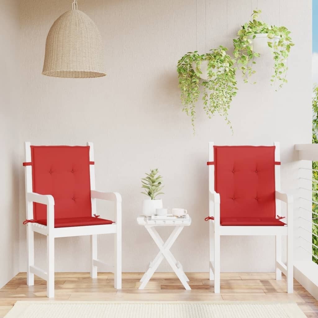

The Living Store Подушки для садовых стульев с низкой спинкой 2 шт. Красный 100х50х3 см.