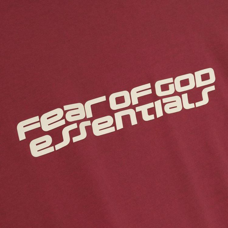 Футболка с длинными рукавами Fear of God Essentials 90-х годов, красный — фото 3