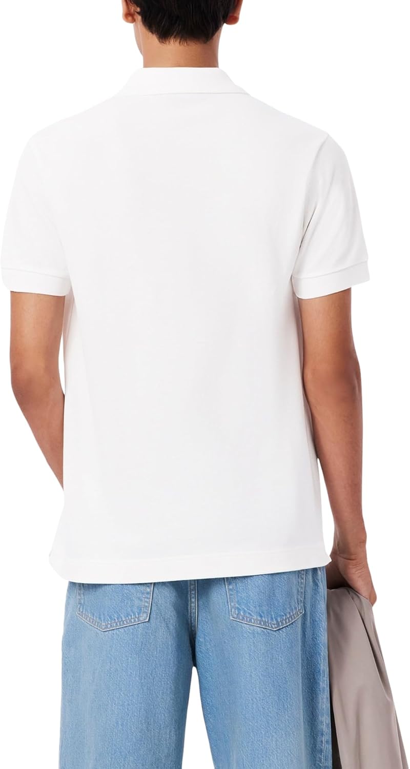 Футболка-поло Lacoste, мужская, классическая, из плотного пике, White — фото 3