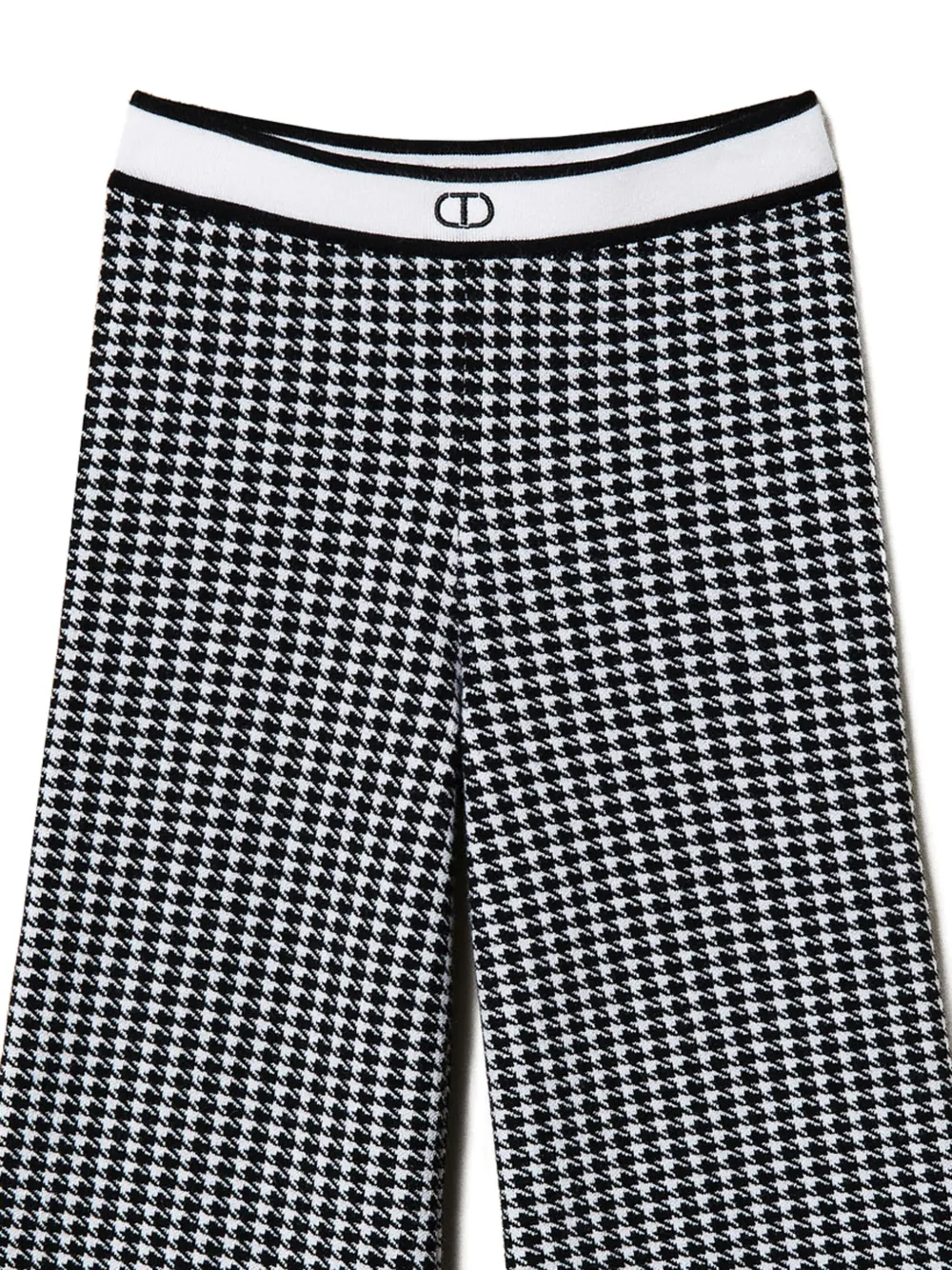 Жаккардовые брюки в ломаную клетку TWINSET Kids, черный — фото 2