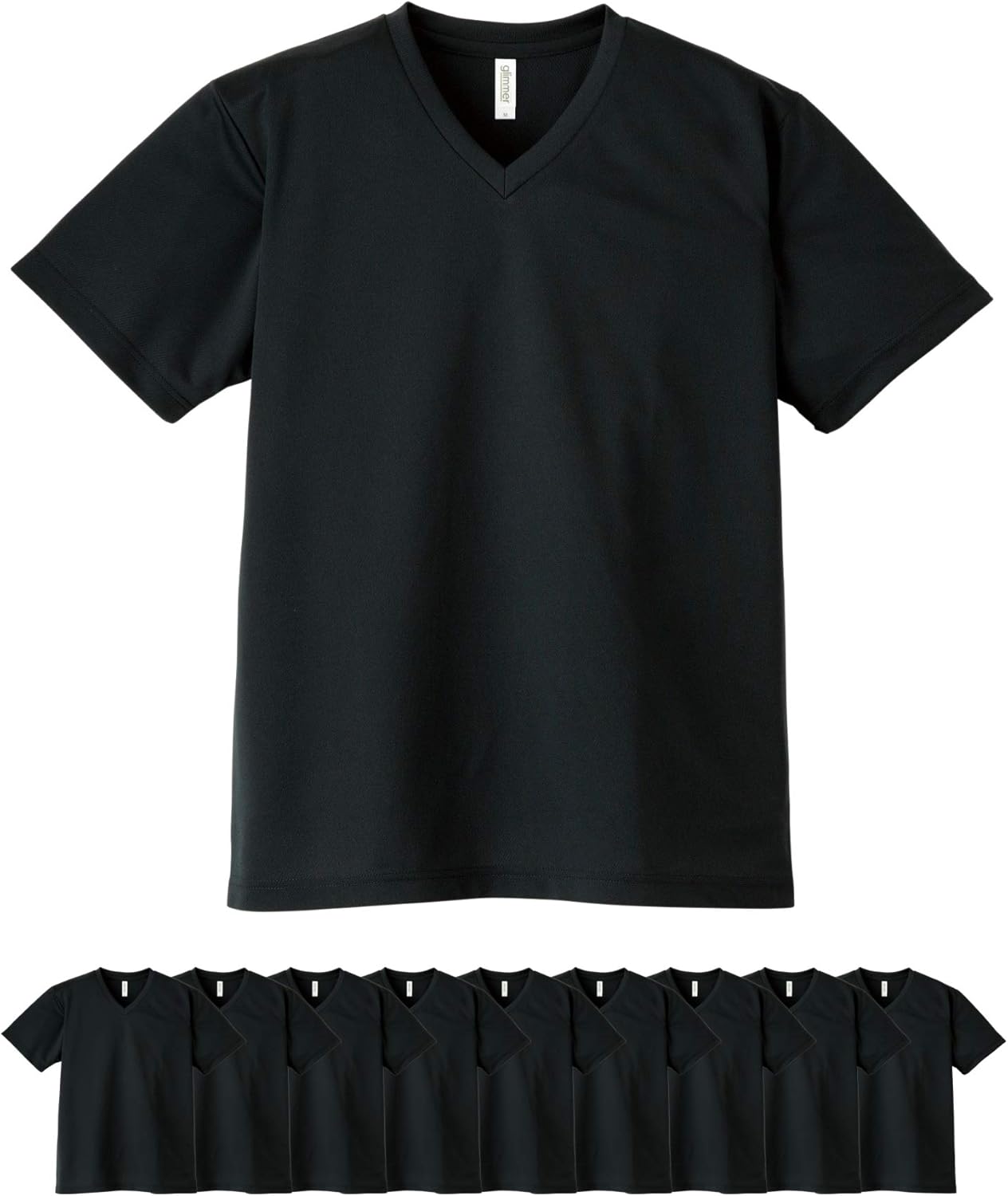 

Футболка унисекс с коротким рукавом, с V-образным вырезом Glimmer, черный