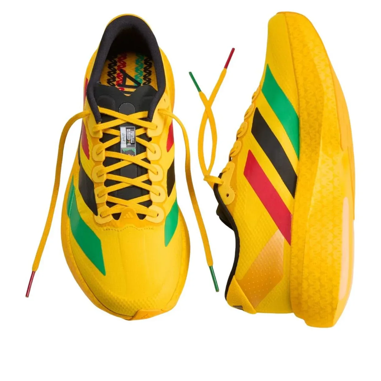Кроссовки Adidas x Bob Marley Adizero EVO SL 'Bold Gold' — фото 4