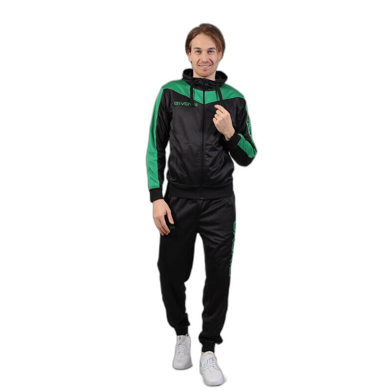 

Взрослый футбольный спортивный костюм с капюшоном Roma Black Green GIVOVA, цвет verde