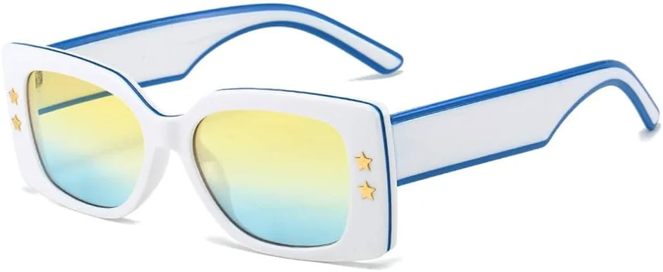 

Женские солнцезащитные очки в стиле панк с прозрачными линзами цвета океана, мужские солнцезащитные очки с защитой от УФ-излучения UV400 FYTUP, White Blue