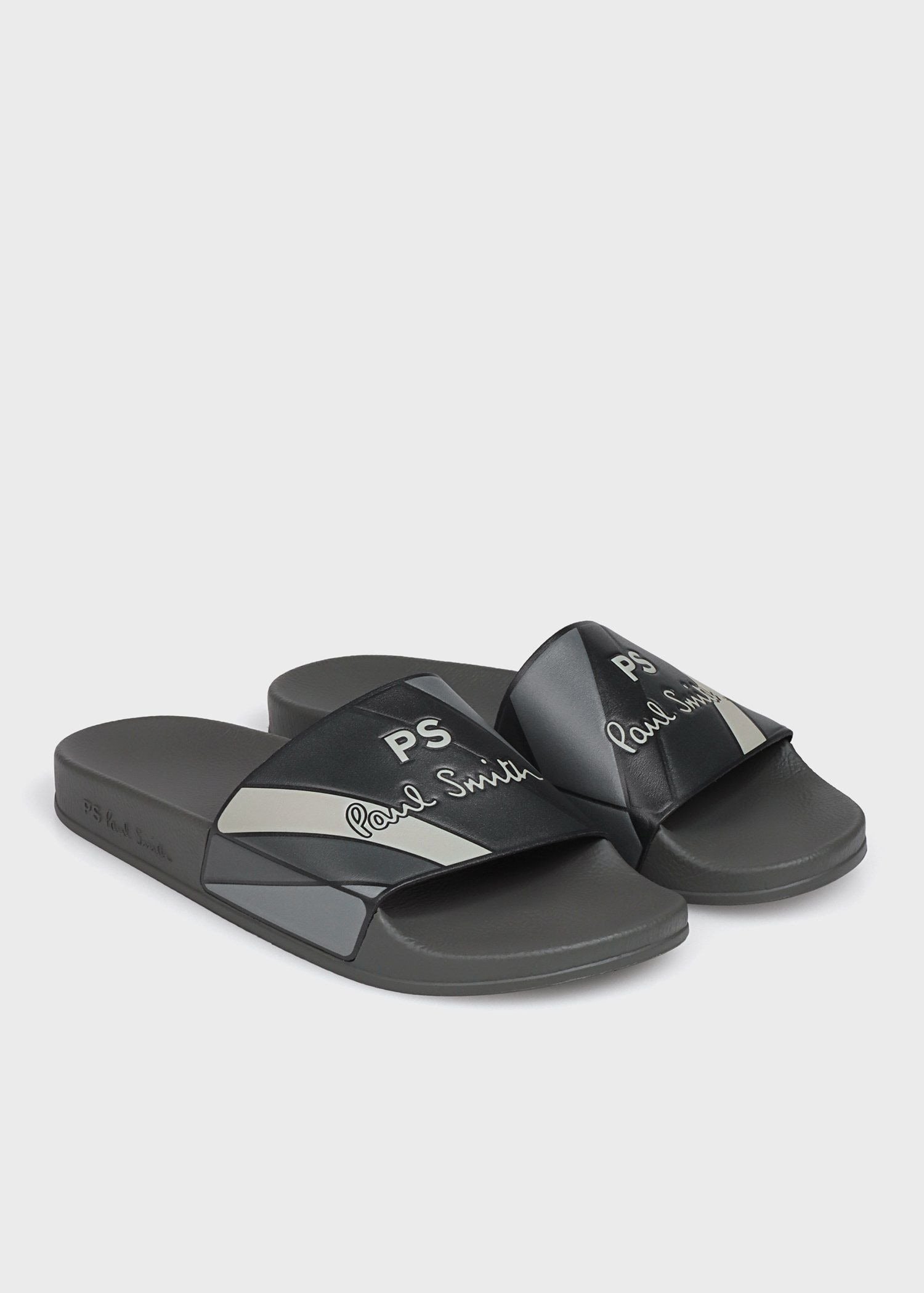 Сандалии для душа с логотипом PS и зебровым принтом Ps Paul Smith, Dark Gray — фото 2