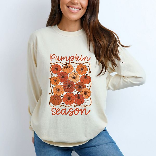 

Футболка с принтом Pumpkin season floral, женская, окрашенная в готовом виде, с длинным рукавом Simply Sage Market, Ivory, Зеленый, Футболка с принтом Pumpkin season floral, женская, окрашенная в готовом виде, с длинным рукавом Simply Sage Market, Ivory