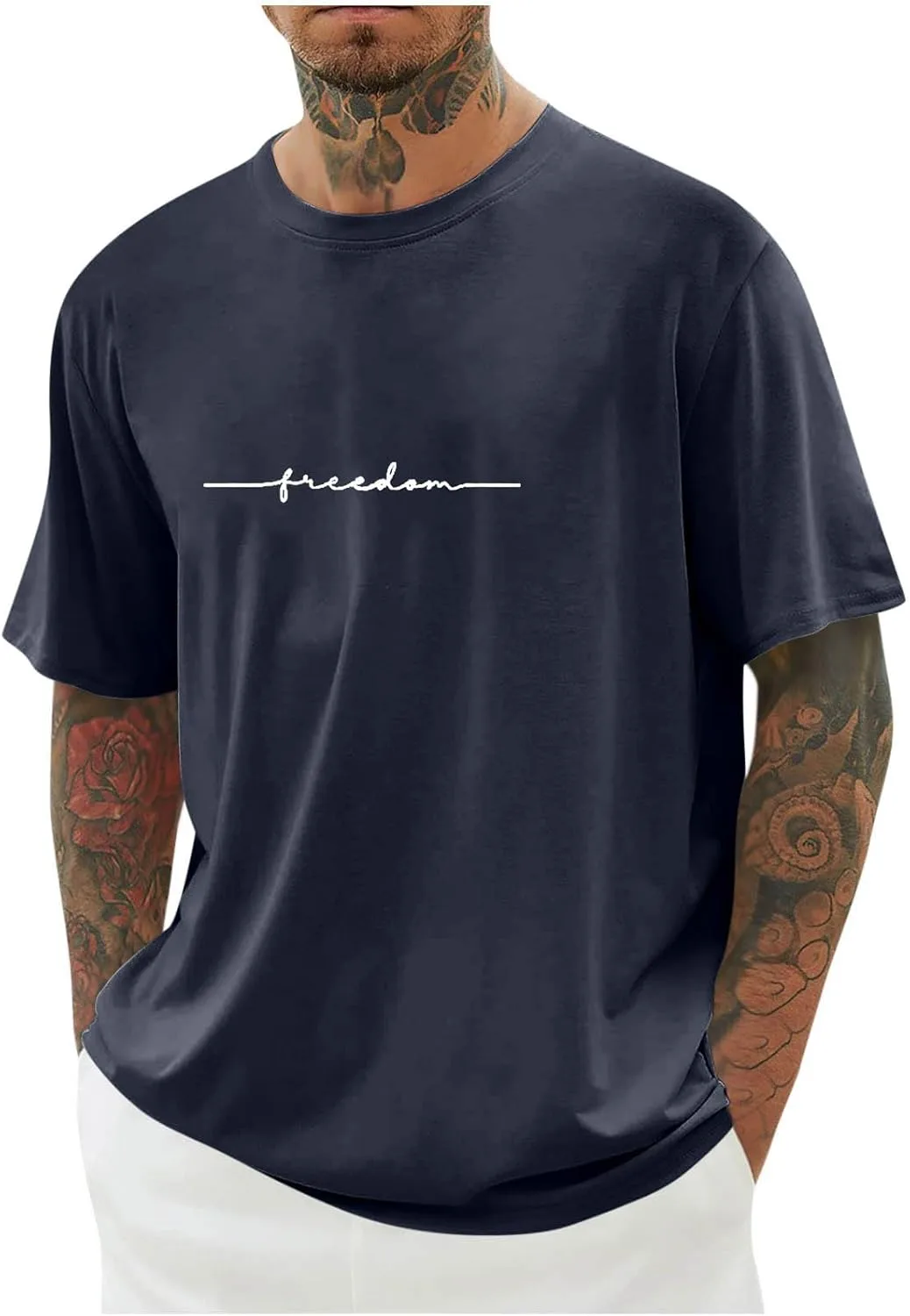 

Мужская футболка с принтом Casual Short Sleeve для лета NATHGAM