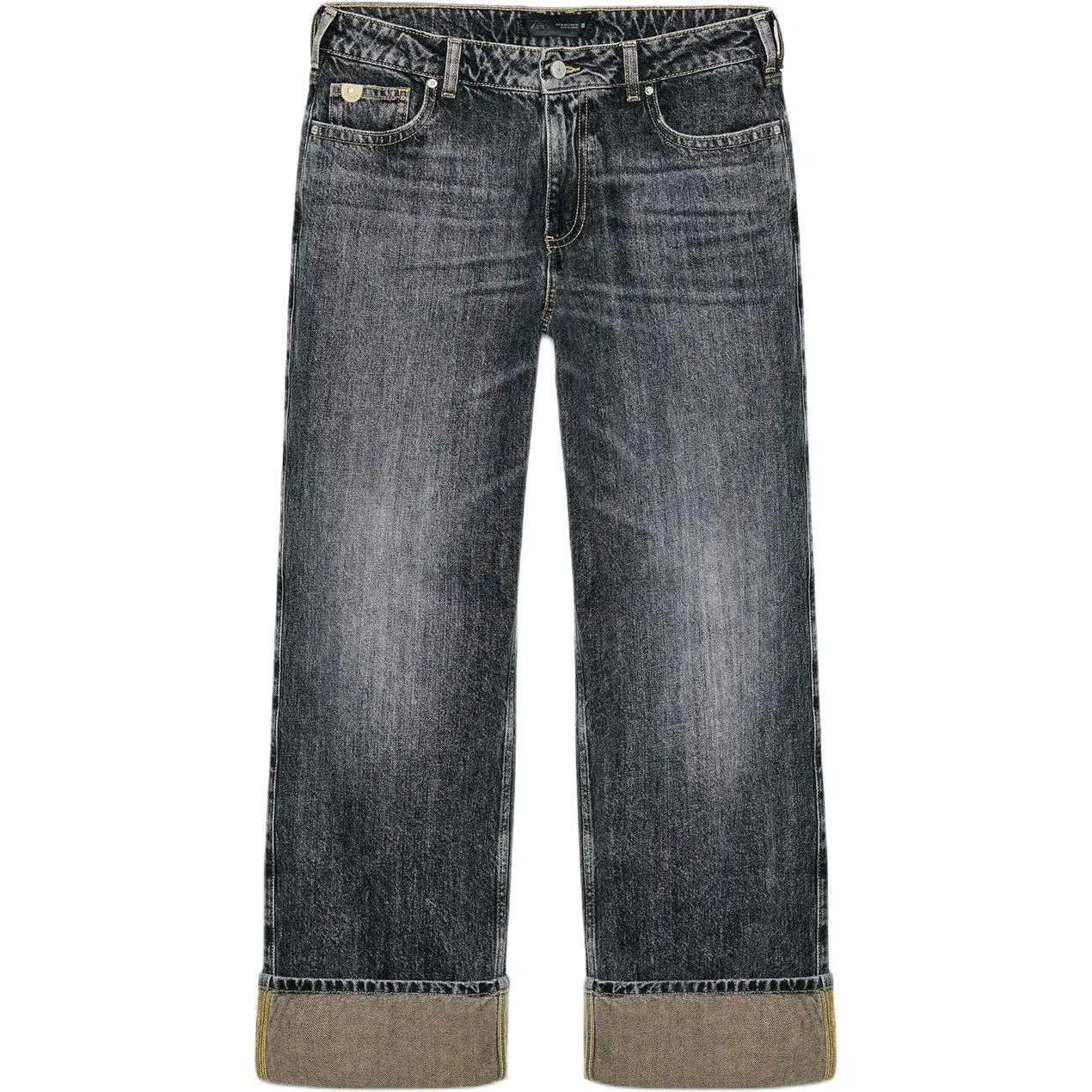 Женские джинсы прямого кроя Black ZARA, Черный