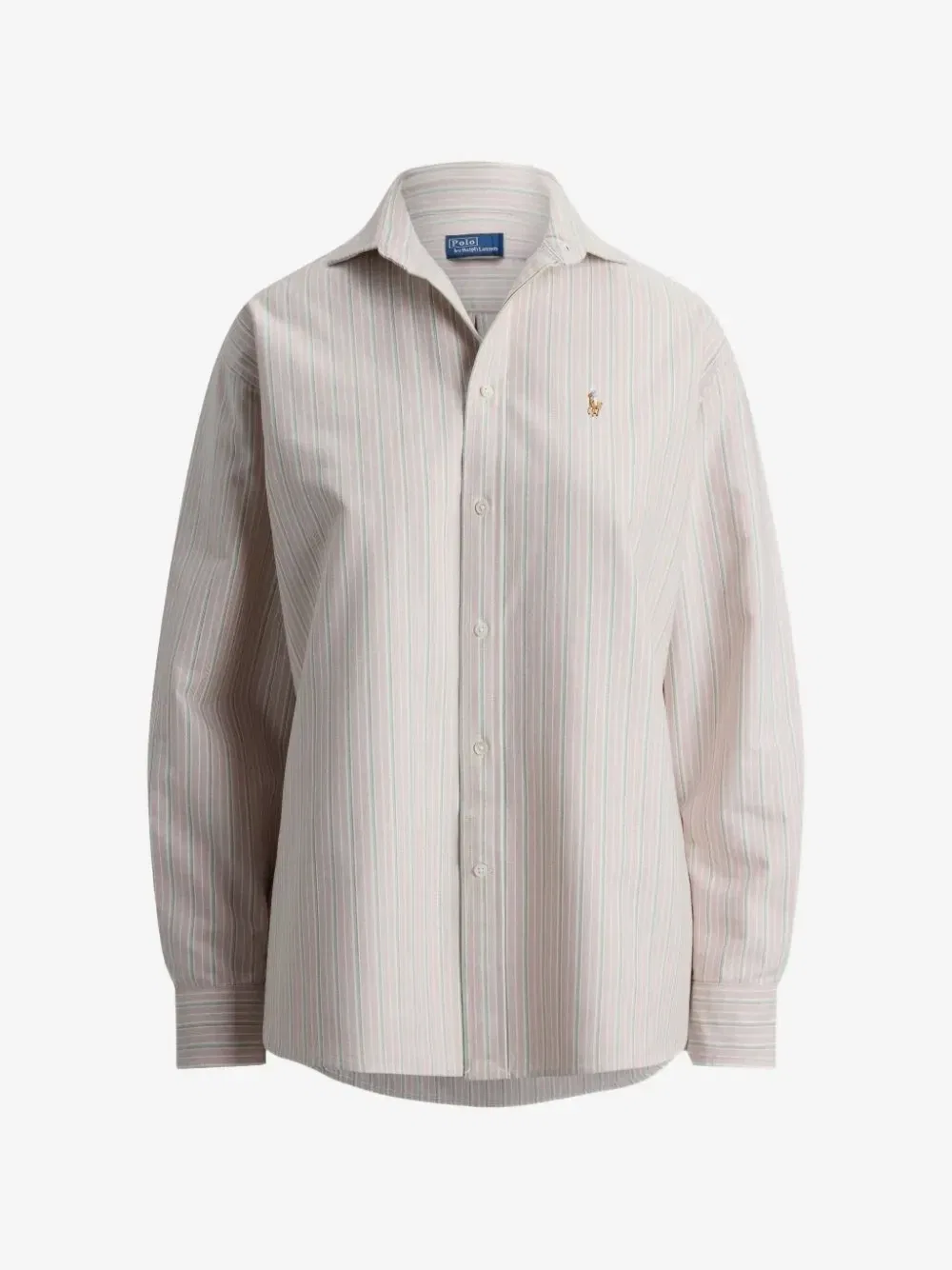 Свободная рубашка из хлопка Оксфорд POLO RALPH LAUREN, бежевый