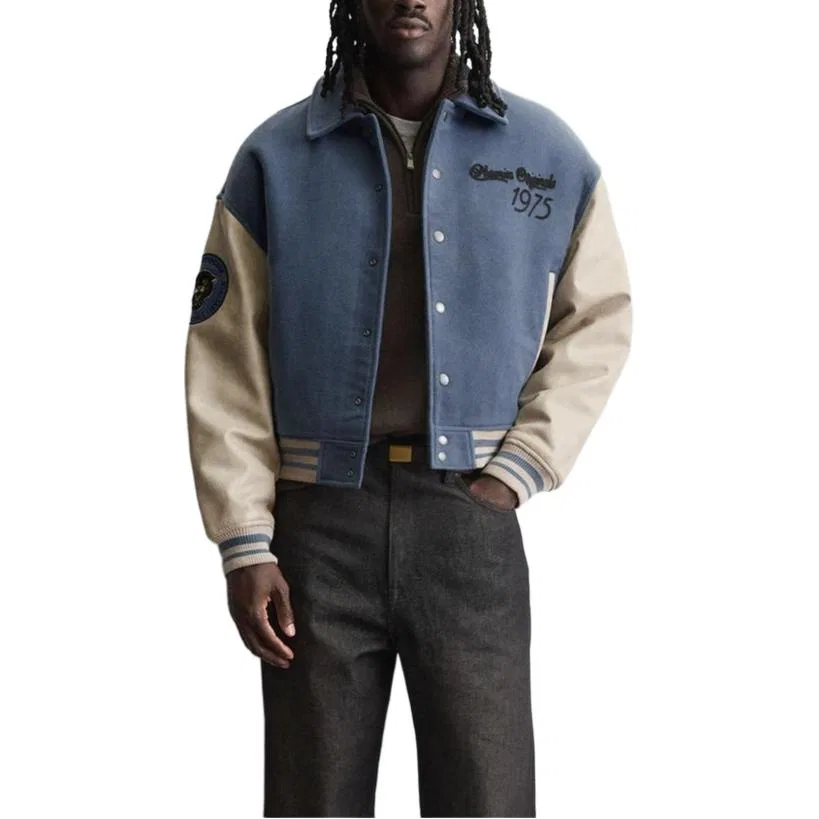 Мужской пуховик с отложным воротником Blue Gray ZARA, Blue Gray — фото 4