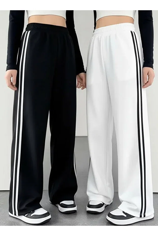 Детские спортивные штаны для девочек с лампасами Basics Entel, White