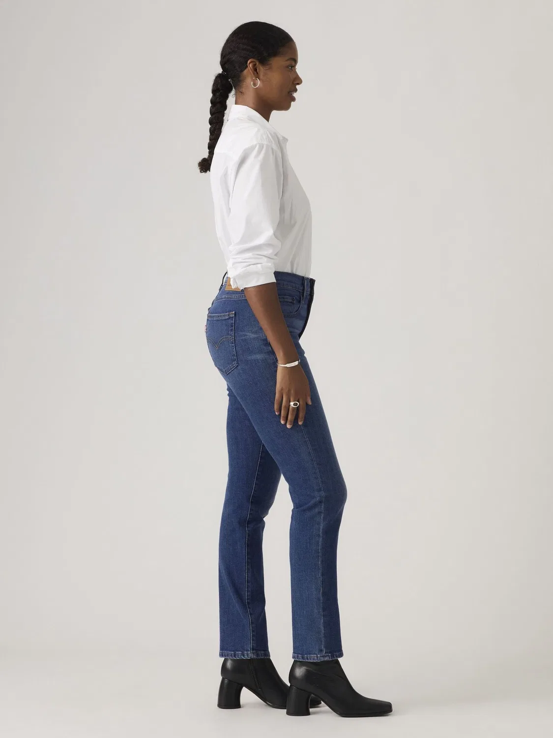 Джинсы прямого кроя, высокая посадка Levi's, синие — фото 4
