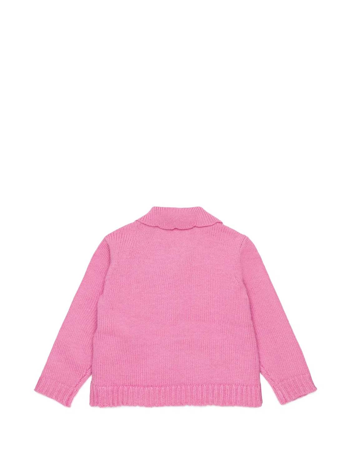 Кардиган с фестонами и вышитым логотипом Diesel Kids, розовый — фото 2