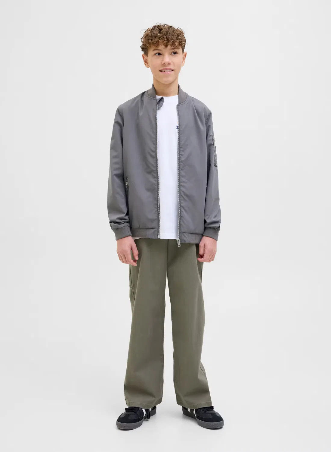 Куртка-бомбер водоотталкивающая Jack & Jones Junior, серый