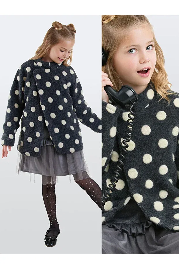 Детское пальто для девочек с принтом Denokids, Anthracite