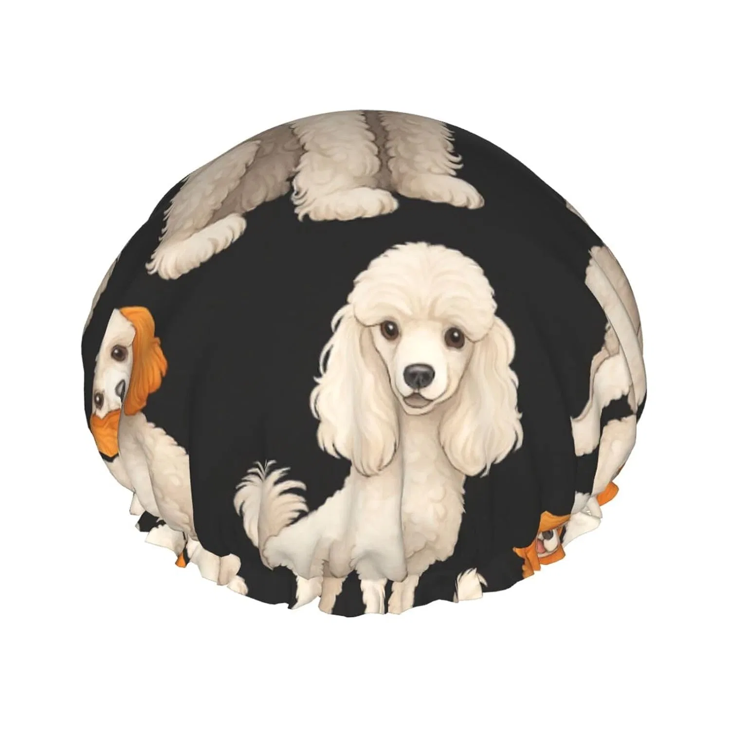 Шапочка для душа с пуделем, Peiyeety, многоразовая, Adorable Poodle Dog