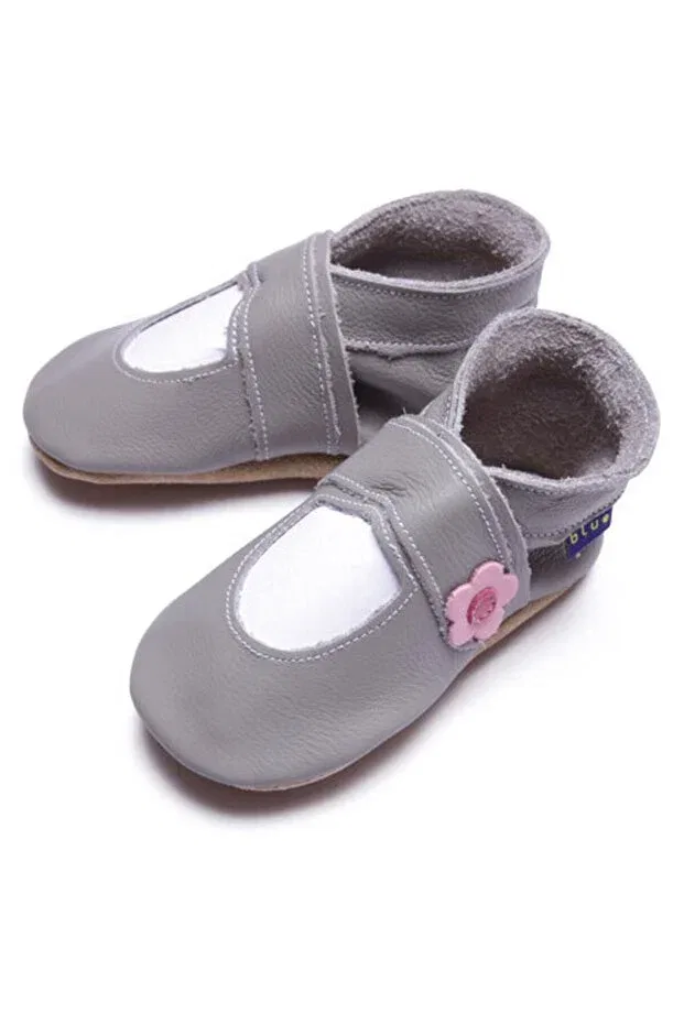 Детские пинетки для девочек кожаные Handmade Genuine Leather Baby Booties Inch Blue, White