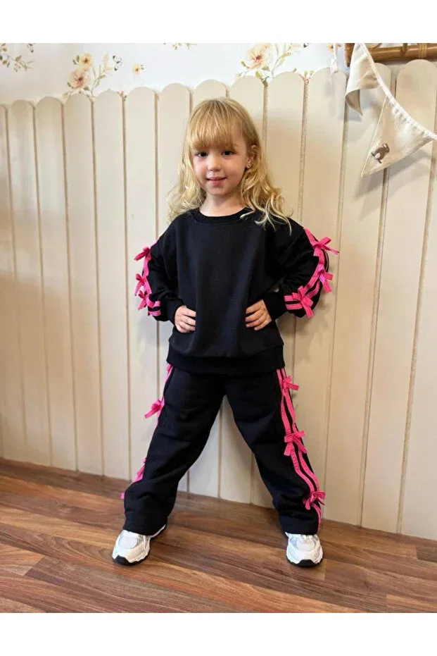 Детский костюм с принтом Bow suit Babili, Black