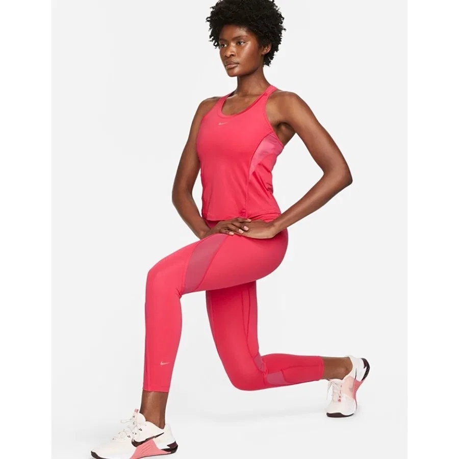 Женские леггинсы с высокой посадкой и принтом Nike One High-Waisted 7/8 Novelty Training, Розовый — фото 2