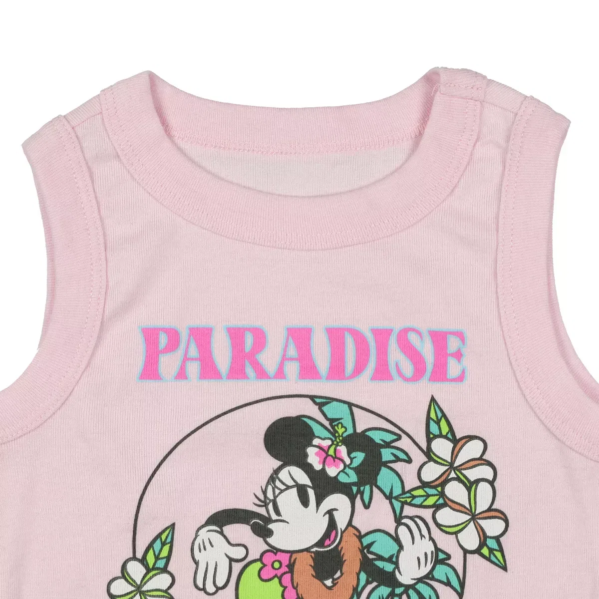 Детский топ для девочек с принтом Minnie Mouse Paradise Ruffled Sleeveless Shirt Seven Times Six, Pink — фото 3
