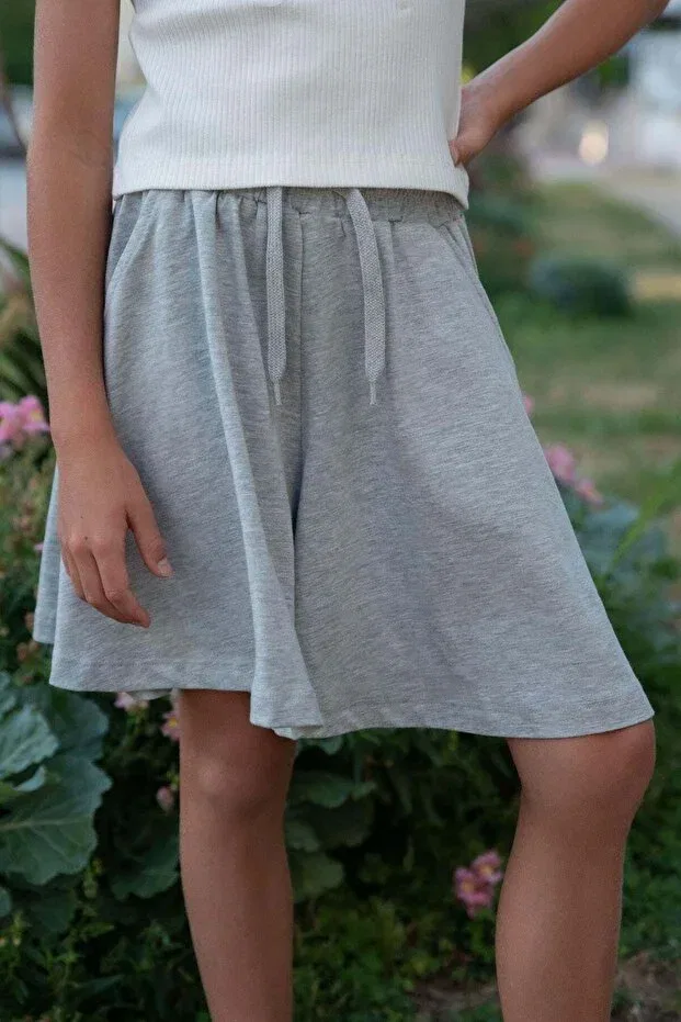 Детские шорты для девочек с принтом Breeze, Light Gray Melange